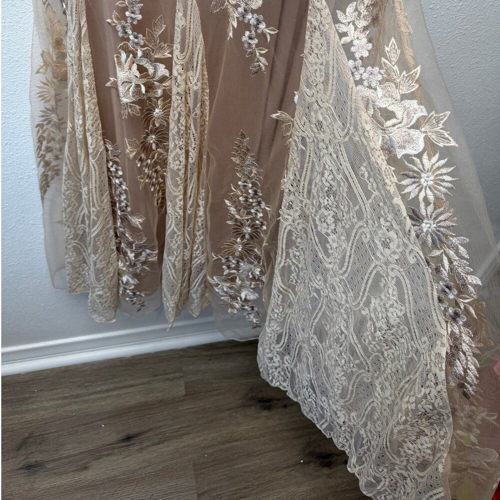 NWT Sue Wong Beaded Embroidered V-Neck Maxi Dress 16 - Picture 6 of 16